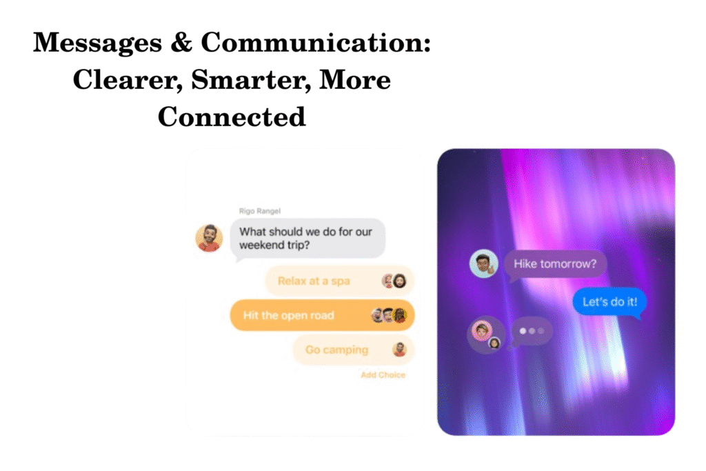 Messages app in iOS 26 Public Beta - Screenshot from Apple - Edited By Hitechnotify.com for informational purpose only